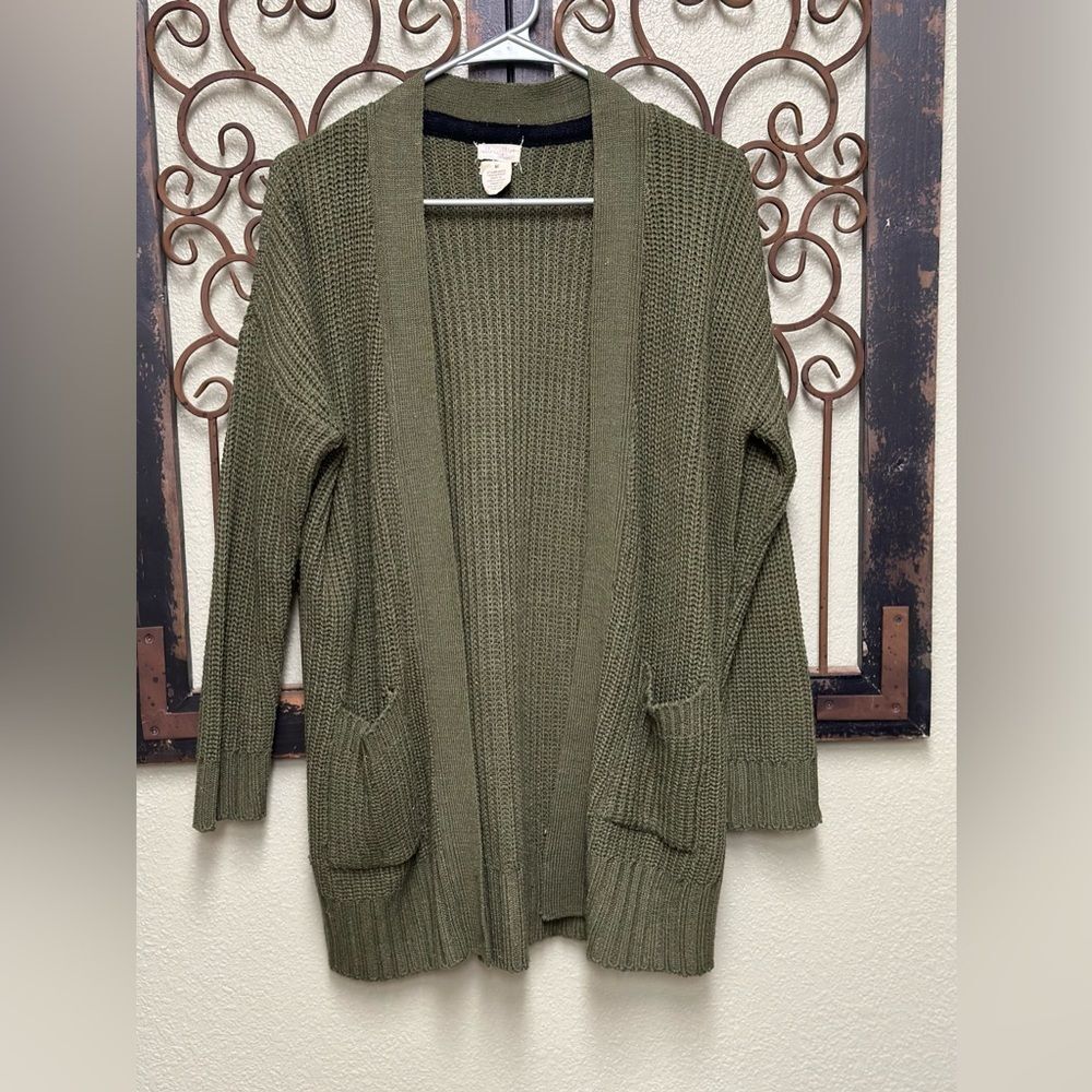 Ultra Flirt green knit sweater cardigan - Picture 1 of 5